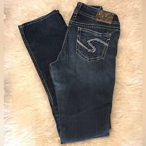Silver Suki Bootcut Long Embroidered Jeans